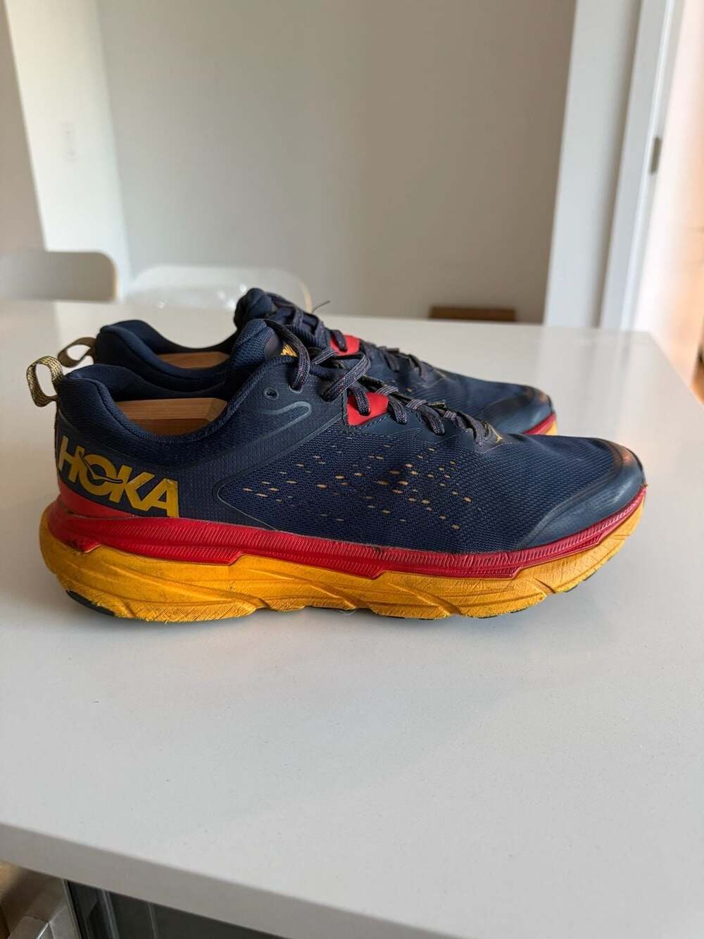 Hoka One One Challenger ATR 6 Navy Red Yellow Running Shoes
